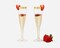 Perfect Settings 100 Pack Plastic Champagne Flutes with Gold Rim | Disposable Glasses for Parties, Mimosa Bar, Weddings and Celebrations
